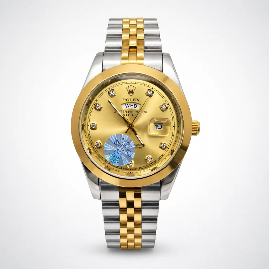 Rolex Oyster Perpetual Men’s Watch Two-Tone Gold & Silver Working Day-Date Premium Stainless Steel