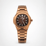 Bestwin Men’s Luxury Copper Edition Watch Dark Brown Textured Dial Premium Stainless Steel Body Elegant Nautical Design Water Resistant
