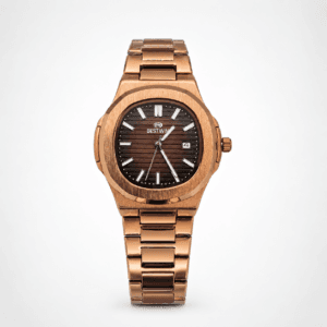 Bestwin Men’s Luxury Copper Edition Watch Dark Brown Textured Dial Premium Stainless Steel Body Elegant Nautical Design Water Resistant
