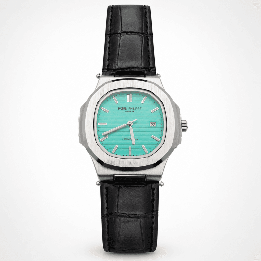 Patek Philippe Geneve Iconic Tiffany Blue Dial with Premium Black Strap