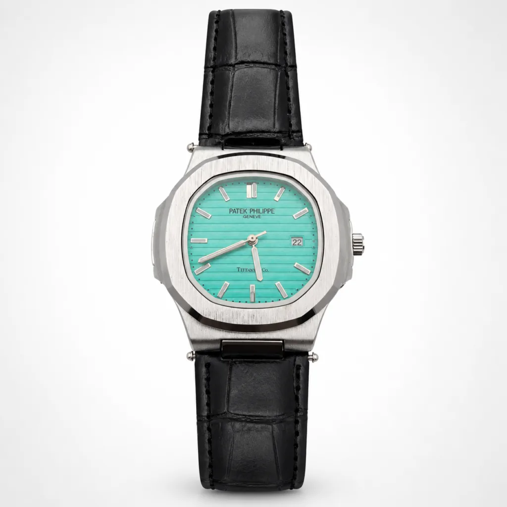 Patek Philippe Geneve Iconic Tiffany Blue Dial with Premium Black Strap