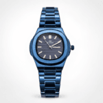 Bestwin Men’s Luxury Blue Nautical Edition Deep Blue Textured Dial Matching Blue Stainless Steel Body Modern Octagonal Design Water Resistant