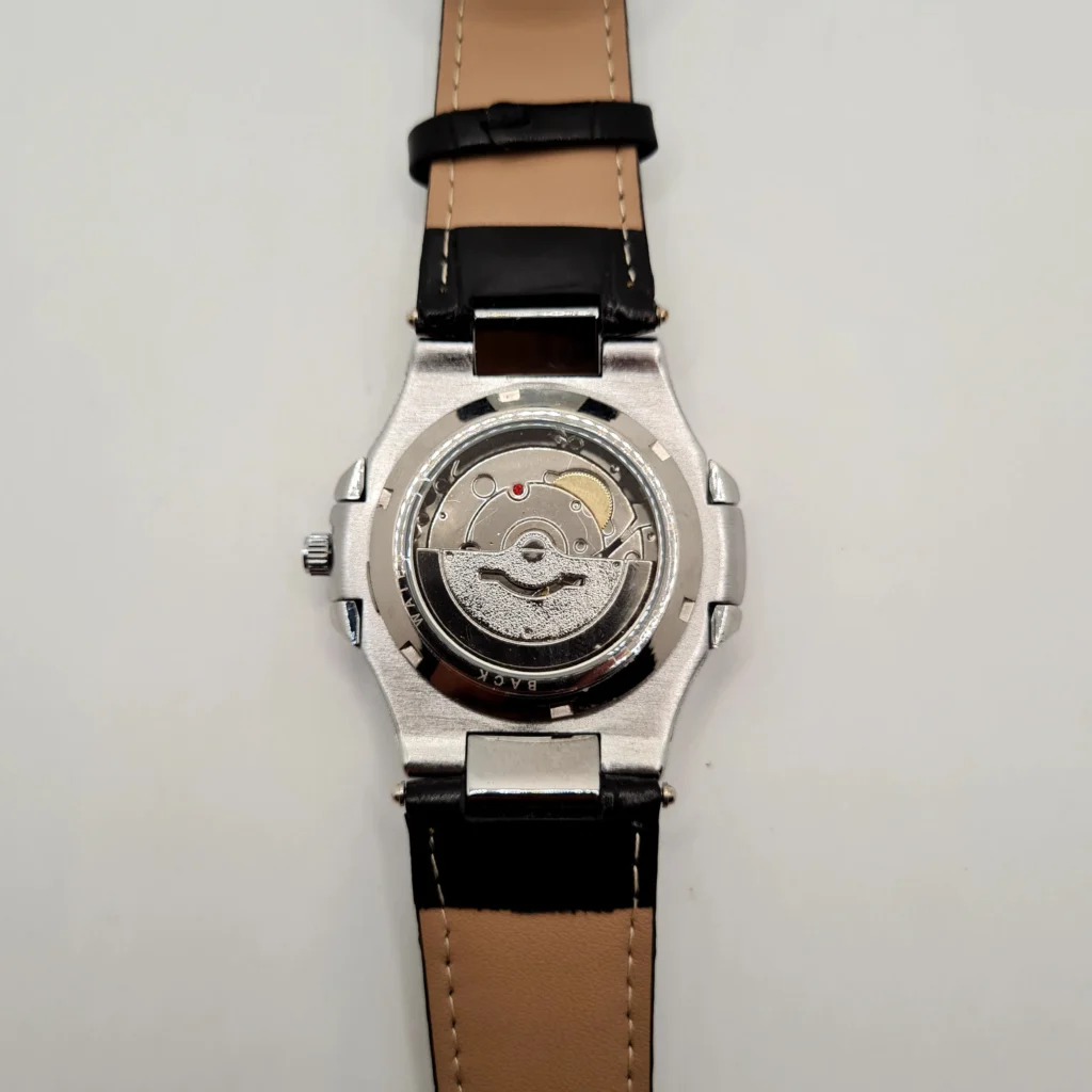 Patek Philippe Geneve Nautilus Edition Black Dial with Premium Black Leather Strap-5