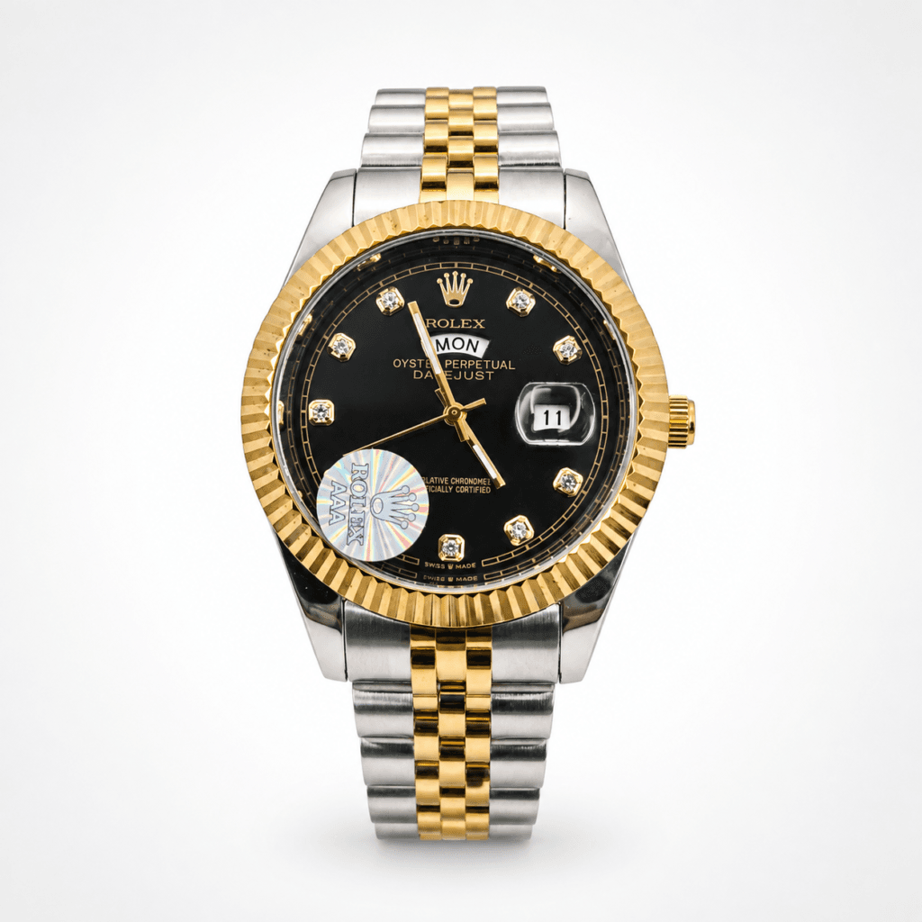 Rolex Oyster Perpetual Men’s Watch Two-Tone Gold & Silver Black Dial