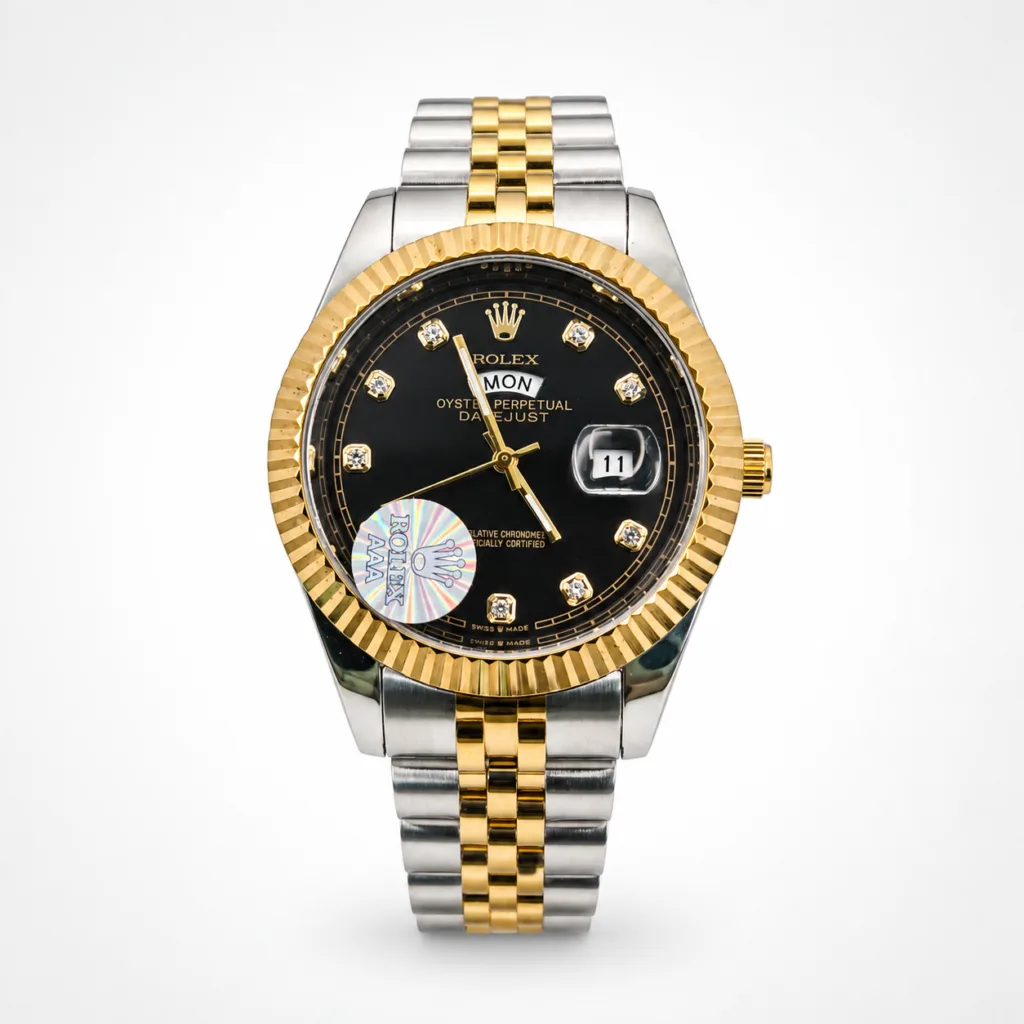 Rolex Oyster Perpetual Men’s Watch Two-Tone Gold & Silver Black Dial