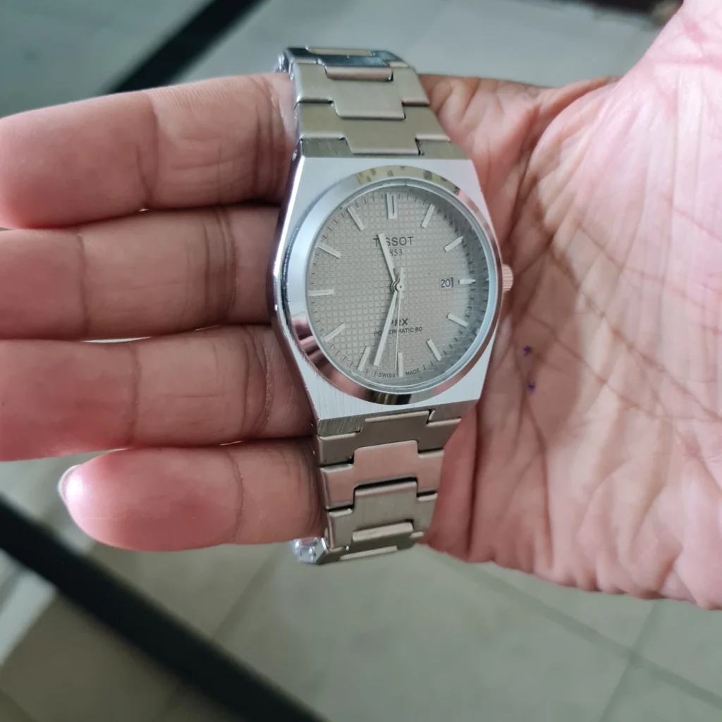 Tissot PRX silver dial stainless steel watch for men
